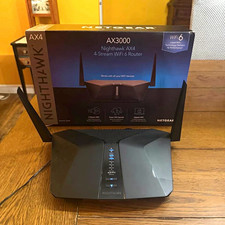 NETGEAR Nighthawk AX4 AX3000 WiFi 6 Dual-Band Router, 4 LAN Ports, Black