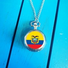 Ecuador Flag Pocket Watch. Ecuadorian Gift for Him. Patriotic Christmas Gift.