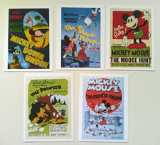 Lot of 5 Disney Mickey Mouse movie posters postcards Lot DS9
