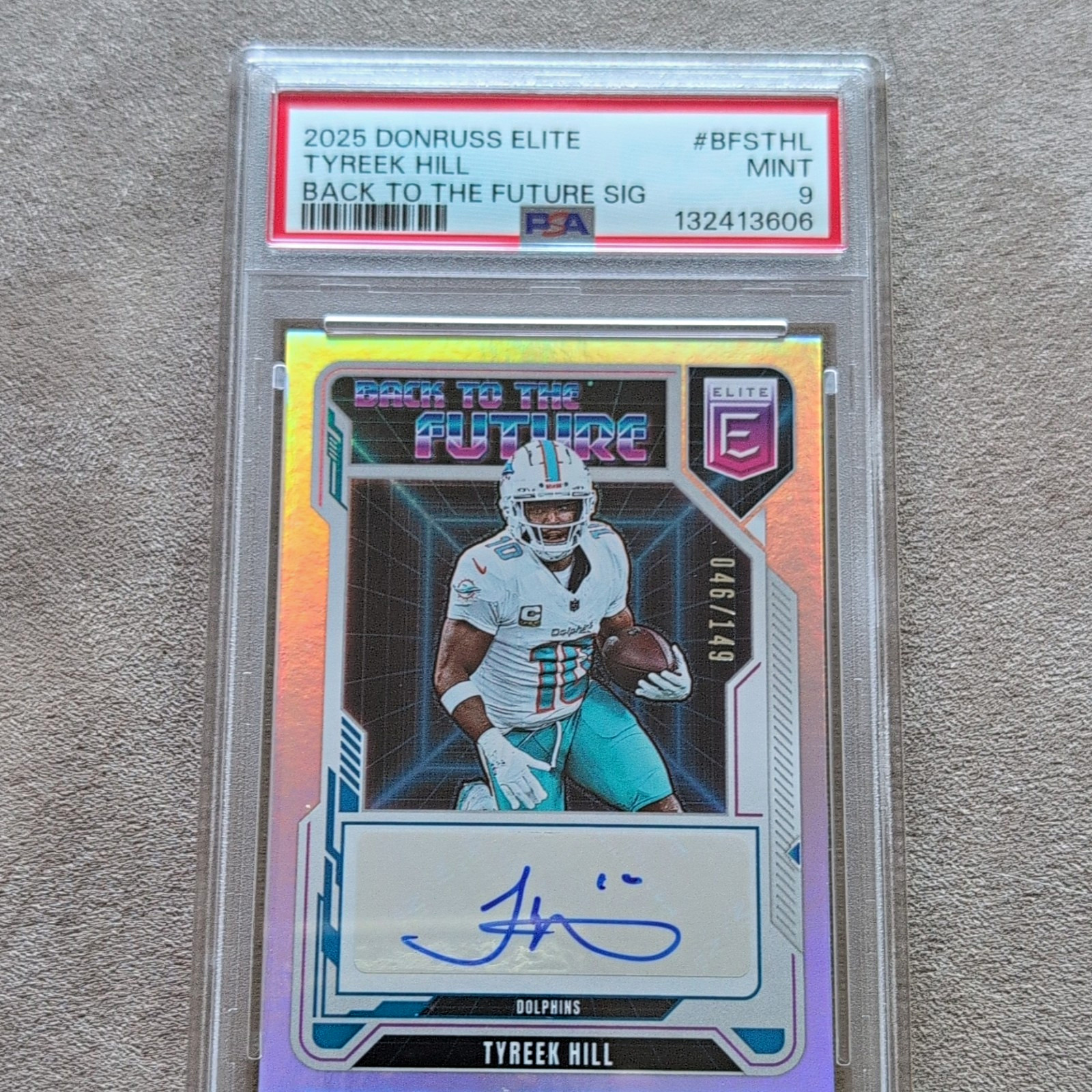 2025 Panini Donruss Elite Tyreek Hill BFS-THL Auto /149 PSA 9