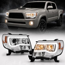For Toyota Tacoma 2005 2006-2011 Pair Chrome Led Dual Projector Headlights Dot For Toyota Tacoma 2005 2006-2011 Pair Chrome Led Dual Projector Headlights Dot