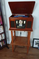 Victrola VTA-600B-ESP 8-in-1 Nostalgic Record Player with Turntable - Espresso