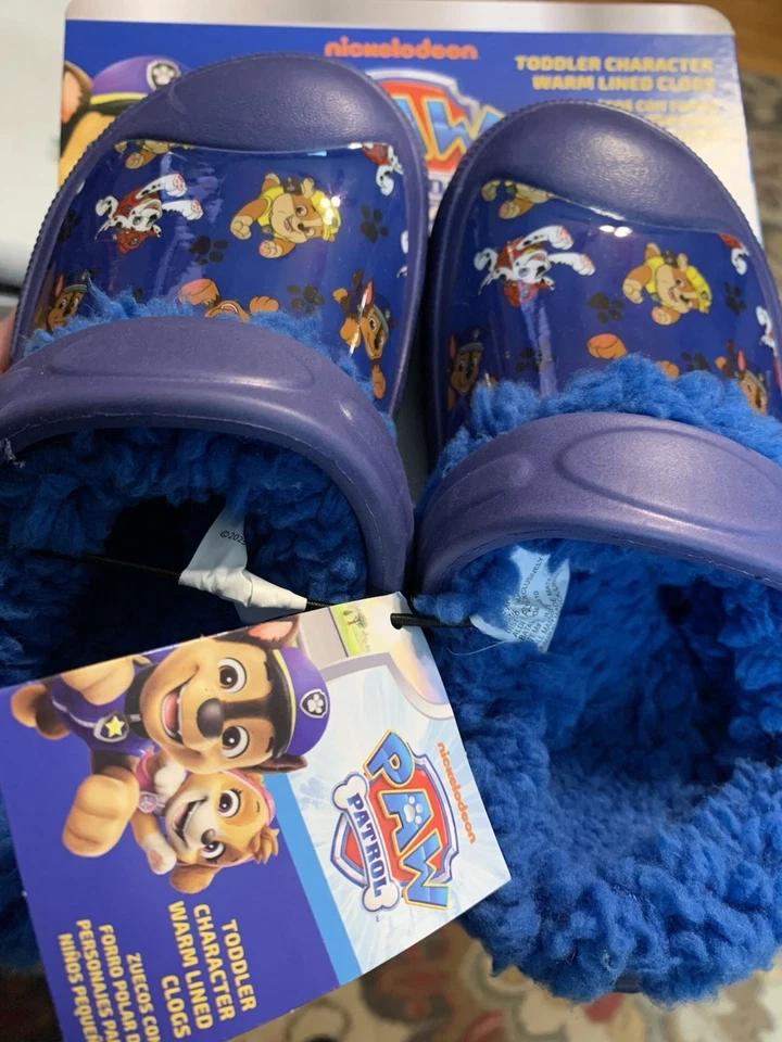 NWT Paw Patrol Toddler Clogs With Removable Fur Liner Size 7/8 (S672) - Image 4 of 4
