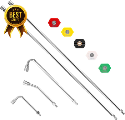 #ad Pressure Washer Extension Wand 120 Inch Upgrade Power Washer Lance with 5 Nozzle $64.12