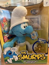 Smurfs 50th Anniversary Special Edition Plush, DVD Collectable Figure in Box