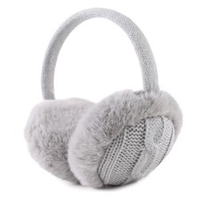 Winter EarMuffs for Kids Toddler Knitted Ear Cover Plush Outdoor Children Gray