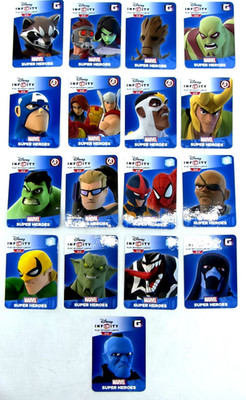 DISNEY INFINITY 17x Webcode Karten MARVEL SUPER HEROES 2.0 GEBRAUCHT NEUWERTIG