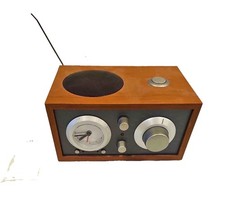 Tivoli Audio Model Three AM/FM Analog Clock Radio, Brown Wood Cabinet R1743