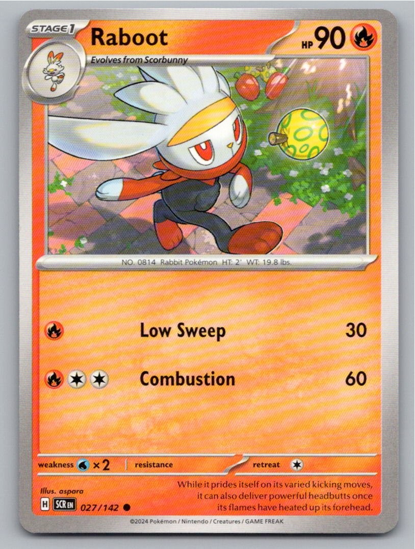 2024 POKEMON RABOOT STELLAR CROWN 27/142 COMMON NM A36531 FREE S&H