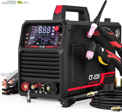110/220V Dual Voltage Multifunctional Tig Welder & Plasma Cutter, 5-In-1 CUT/HF
