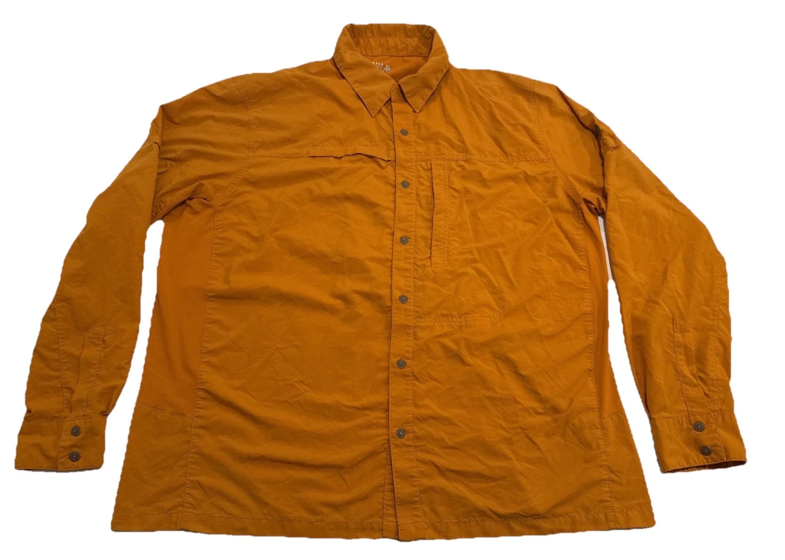 Mountain Hardwear XL Orange Long Sleeve Button Vented Camp Hike Travel