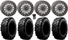 System 3 SB-6 15" Wheels Gm 6+1 32" Carnivore Tires Polaris RZR Turbo R & Pro R