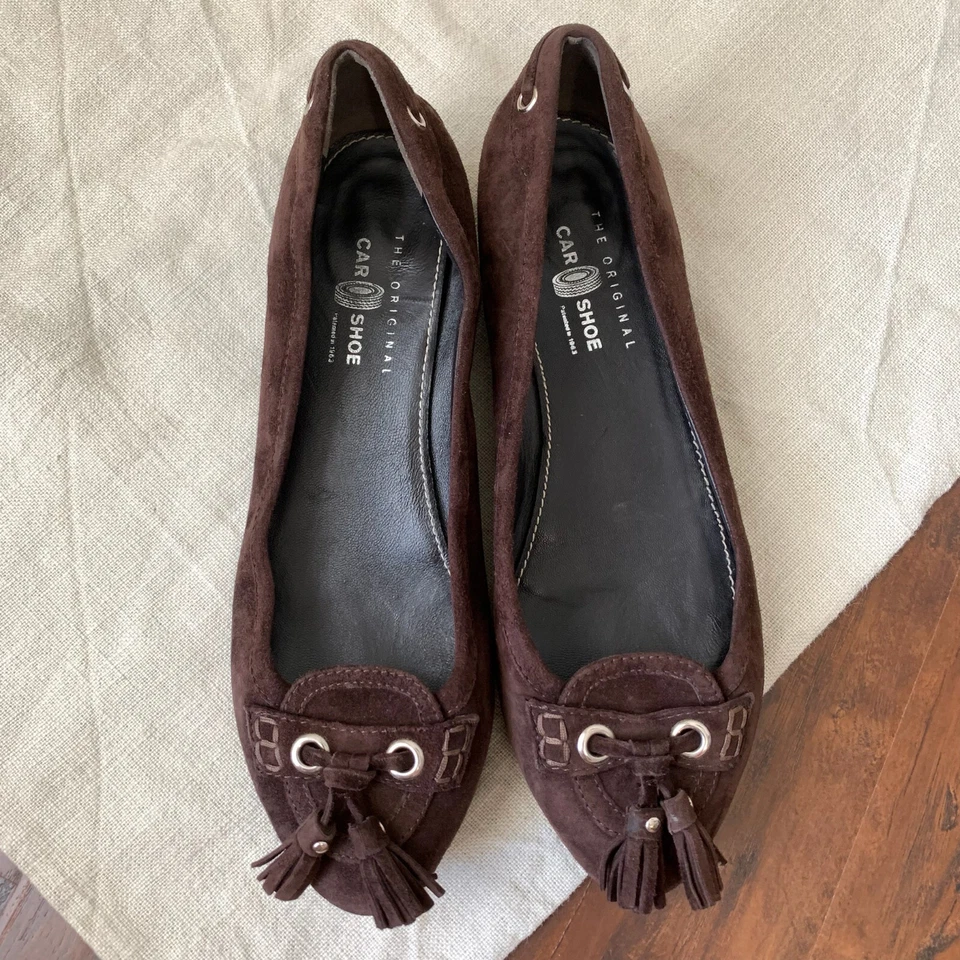 THE ORIGINAL CAR SHOE Mocasines Mujer EU 40 US 9.5 Marrón Gamuza Borlas Preppy Foto 2 de 4