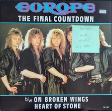 Europe The Final Countdown On Broken Wings Vinyl Record 12" VG+/VG+ TA7127 1986