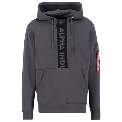 ALPHA INDUSTRIES Herren Hoody Front Print vintage grey Kapuzenpullover grau S