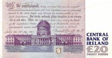 Ireland  20  Pounds   04.07.1996  P 77b  Series  KHB  Circulated Banknote X11