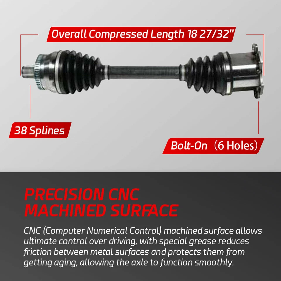 Par de ejes delanteros CV para Audi A6 Quattro RS6 S6 2002-2004 4,2 L automático Foto 2 de 4