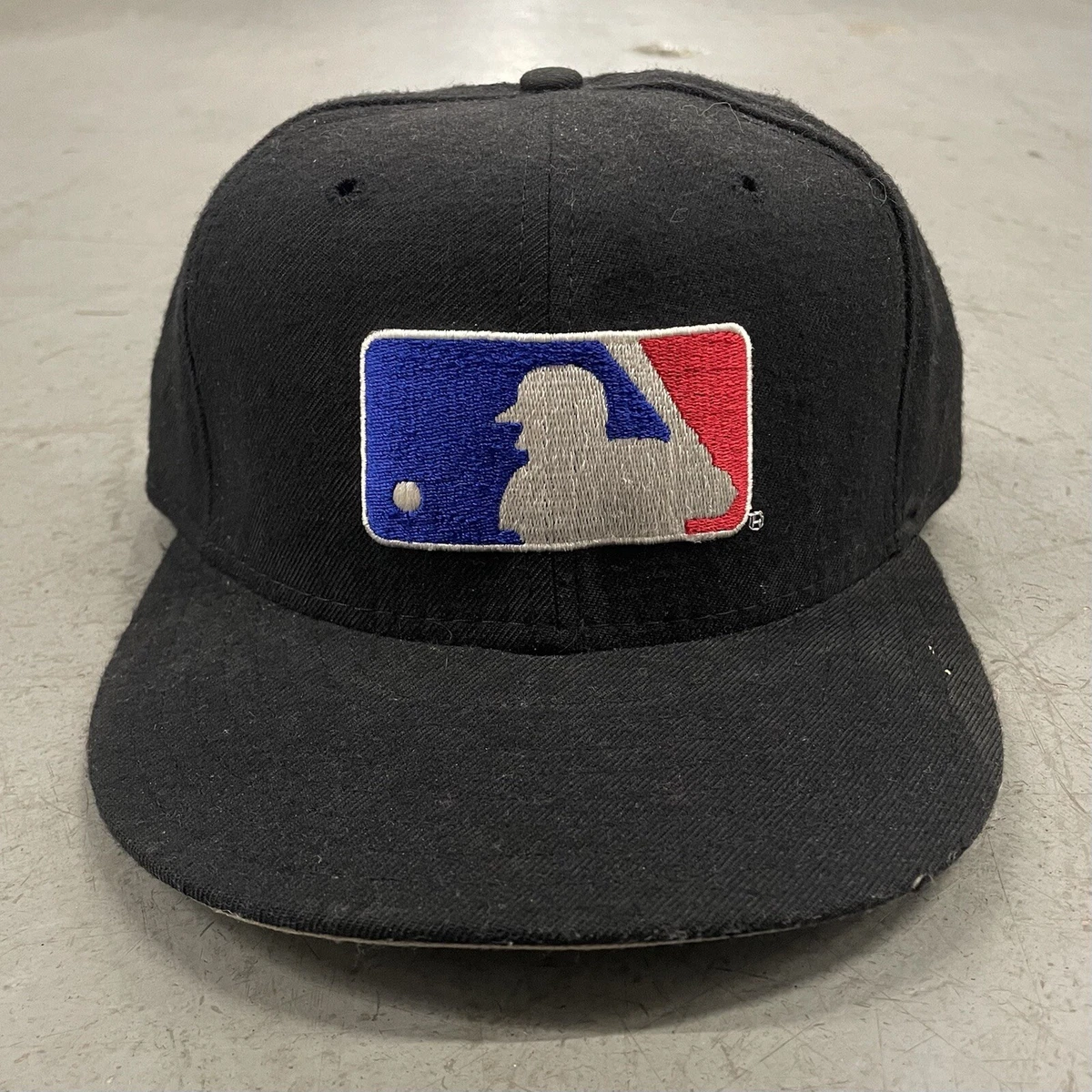 Vintage 90s New Era MLB Logo Umpire Hat Fitted Size 7 1/4 USA Made