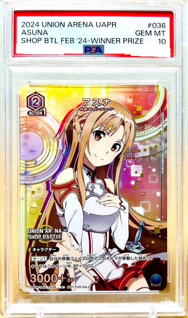 PSA 10 Union Arena Tarjeta Espada Arte Online Asuna Tienda Batalla Ganador Japonés