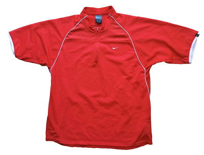 Nike Roger Federer 2004 Davis Cup Hamburg Tennis Shirt Zip Polo RF rot Sz. L