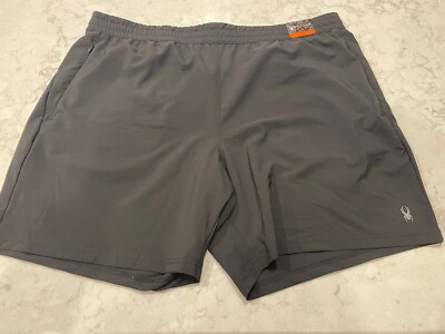 NWT Spyder Active ProWB Men's Shorts - Black -  Size XXL Zipped Pockets