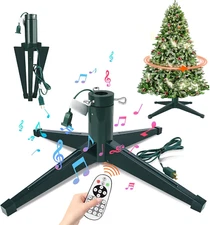 Musical Rotating Christmas Tree Stand, Adjustable Christmas Tree Stands with Rem