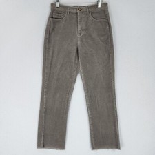 Ann Taylor LOFT Pants Womens 4 Gray Corduroy High Rise Straight Leg Trousers