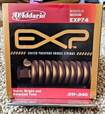 D'Addario EXP74 Mandolin Medium Phosphor Bronze Guitar Strings .011-.040