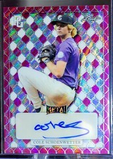 2022 LEAF METAL PERFECT GAME COLE SCHOENWETTER 1/6 AUTO Reds Rookie Auto SSP RC