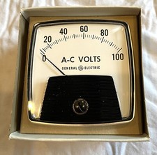 NOS General Electric GE Panel Meter 0-100 AC Volts Cat 50-162031PKPK2 Open Box 