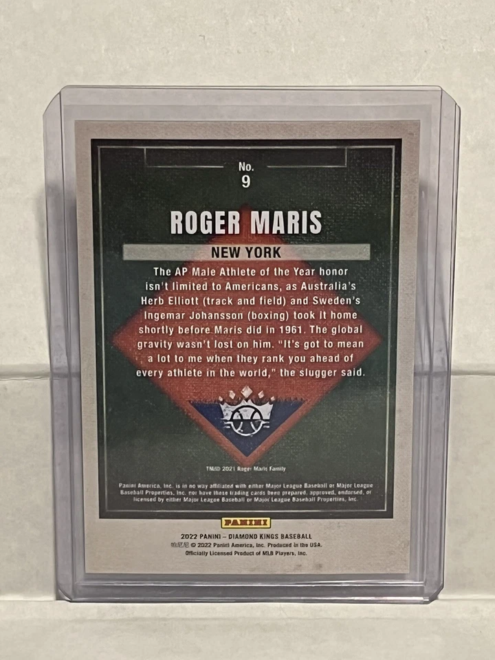 2022 Diamond Kings Plum Frame #9 Roger Maris New York Yankees Pack Fresh - Image 2 of 2