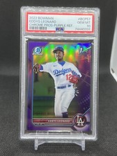 2022 Bowman Eddys Leonard 1st Purple Refrac #217/250 LA Dodgers PSA 10 (POP 3)