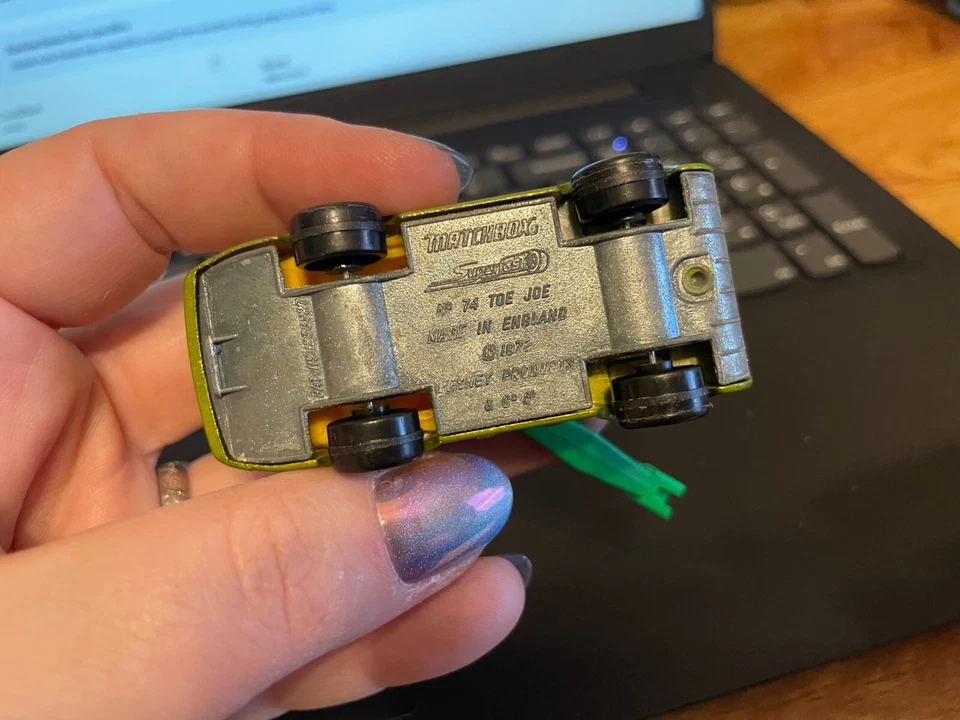 Vintage 1972 Matchbox Superfast No 74 Toe Joe Tow Truck Green Lesney England - Image 4 of 4