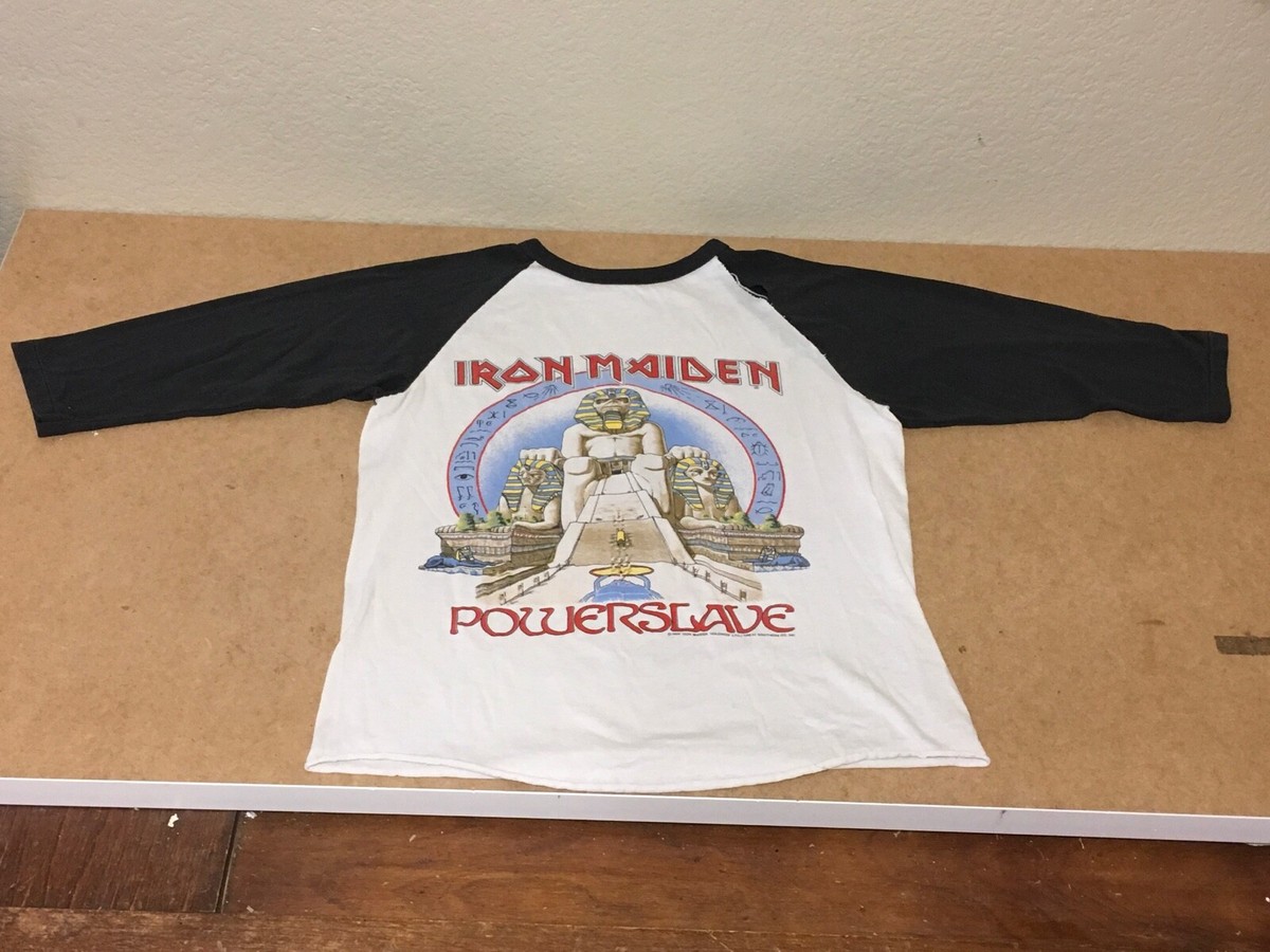 Vintage 1985 IRON MAIDEN Powerslave Concert T Shirt Baseball