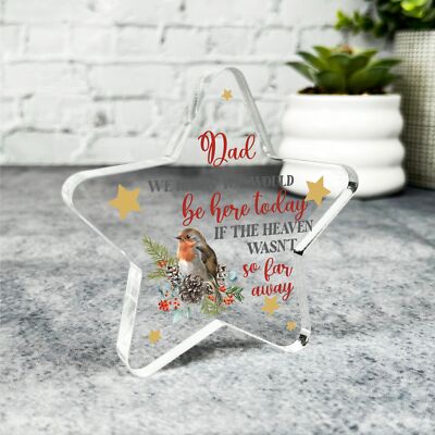 Robin Dad Be Here Today Erinnerung Weihnachten Memorial Geschenk Stern Andenken Plakette