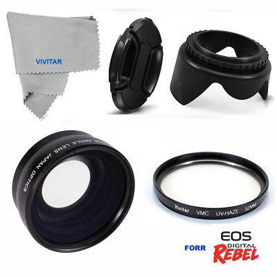 Wide Angle Macro Lens +UV FILTER +HOOD+CAP CANON t2i xt t3 t3i t4 for 18-55 T1i