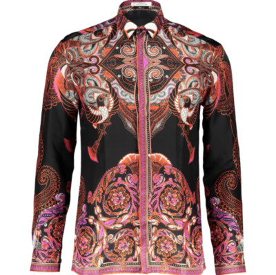 VERSACE COLLECTION Seidenhemd mit Batikmuster - EU Kragen - 39