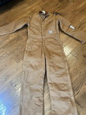 Carhartt Brown Overalls Size 38 Tall Brand New With A Business Logo See Pics