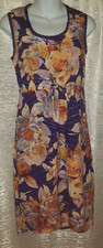 Women's Simply Vera Vera Wang Royal Purple Yellow Floral Sleeveless Dress XS, M