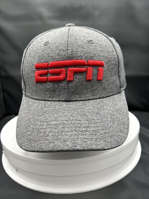 ESPN ロゴ刺繍 キャップ サイズL 帽子 スポーツチャンネル ESPN Baseball Hat Cap Embroidered Logo Adjustable Strap Gray