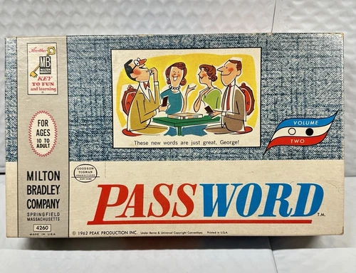 Vintage 1962 Milton Bradley Password Board Game Fun Family Game Night Classic