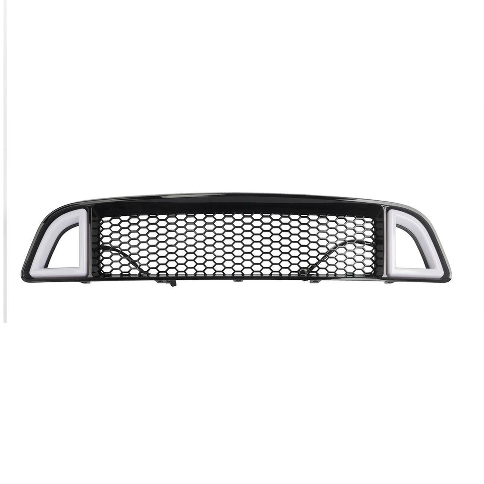 For 2013-2014 Ford Mustang Front Bumper Upper Hood Mesh Grille W/LED Light - Image 4 of 4