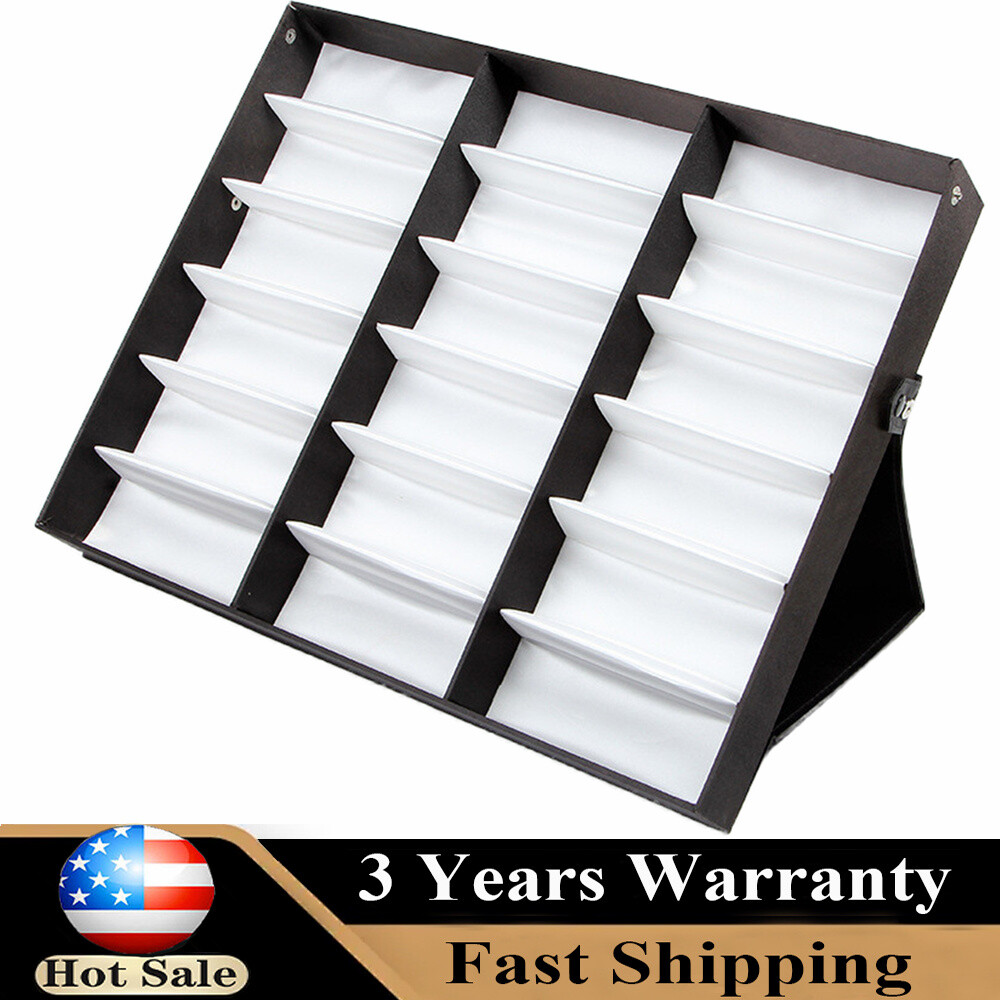 18 Slots Eyeglasses Storage Box Sunglasses Organizer Display Case Glasses Holder