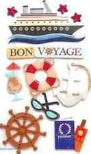 CRUISE Ship Tropical Vacation Relaxation Passport Cocktail Jolee's Stickers  