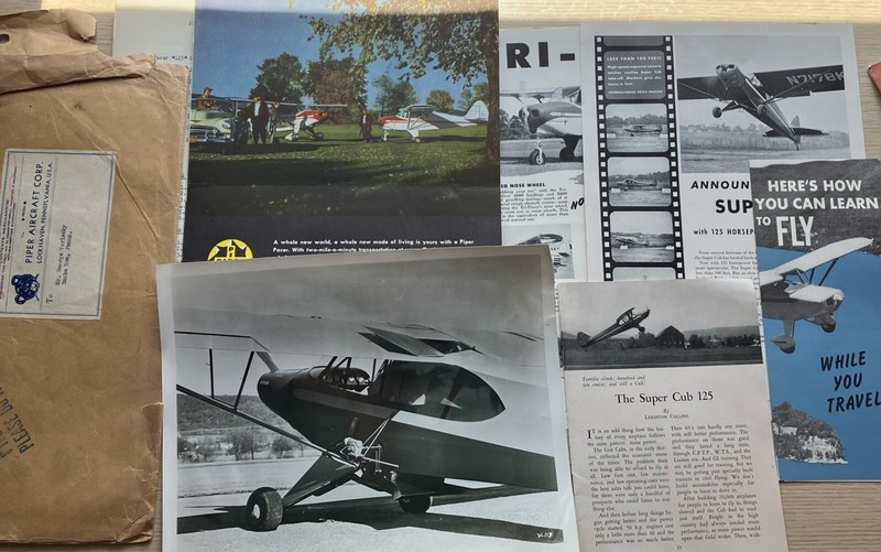 Piper Cub Pacer Ephemera 1949-51 Photo,Sales Ads, Prices,SpecsLists,Ambulance
