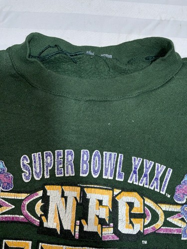 Vintage Green Bay Packers Sweatshirt Size XL Distressed Nfc Champs 1997 Nfl 90s - Picture 4 of 8