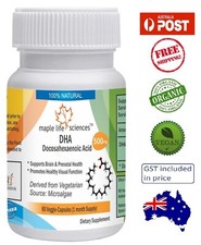 OMEGA-3 Capsules BIO DHA (Acide Docosahexaénoïque) - 500mg - AU Stock