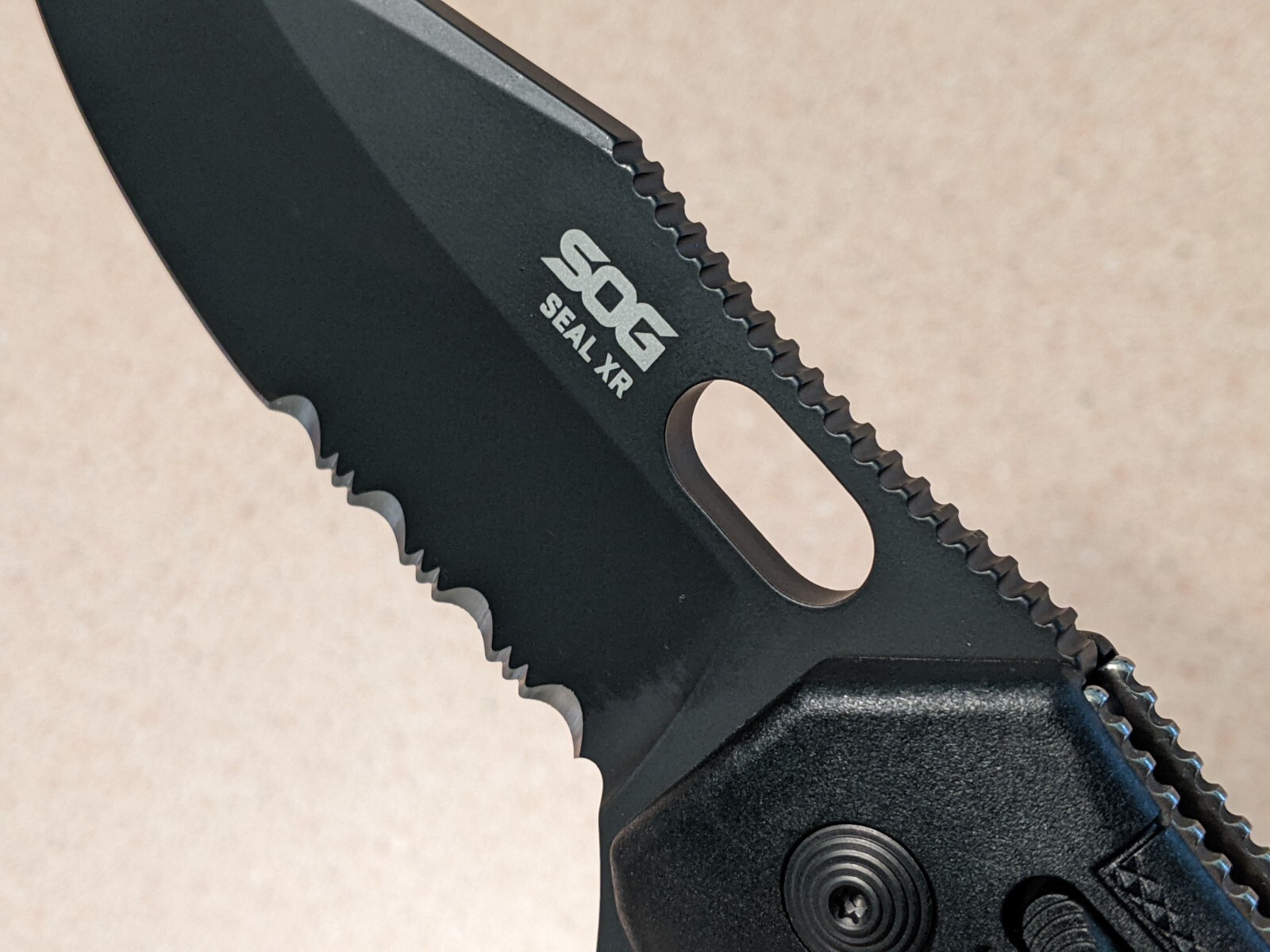 SOG USA Made Seal XR Tactical Folding Knife Black GRN S35VN 122102