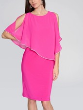 Joseph Ribkoff - Layered Dress With Cape Overlay FINAL SALE ITEM