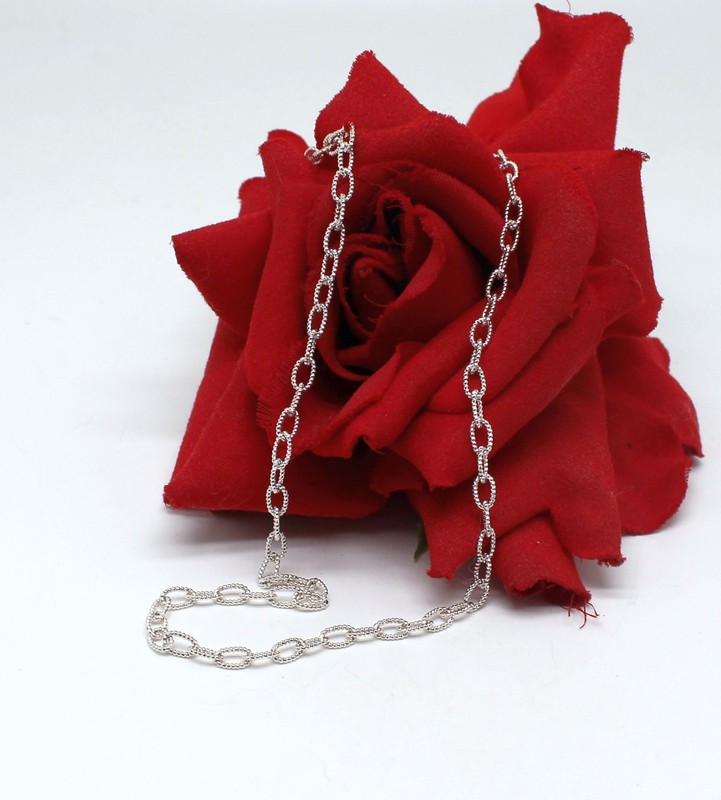 Sterling Silver Sparkling FAS Italy Chain 7.71g 16"  Necklace CAT RESCUE